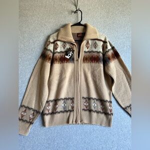 NWT Vintage Milford Mens Medium Zip Up Sweater Jacket Cardigan